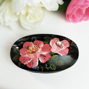 Boite en papier mâché laqué décorée à la main - Russie