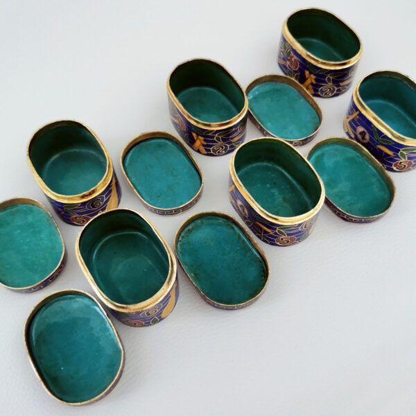 Lot de 6 petites boites en émail cloisonné, masques de l'opéra de Pékin - Chine – Image 2
