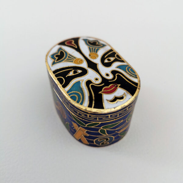 Lot de 6 petites boites en émail cloisonné, masques de l'opéra de Pékin - Chine – Image 3
