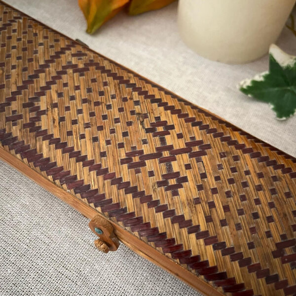 Boite compartimentée en osier tressé et bambou – Image 4