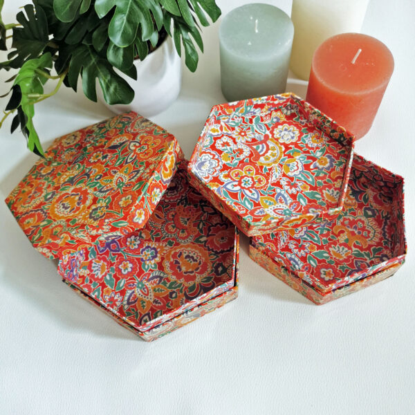 Lot de 2 boites hexagonales "Oriental Gallery" - Asie (Japon ou Corée) – Image 3