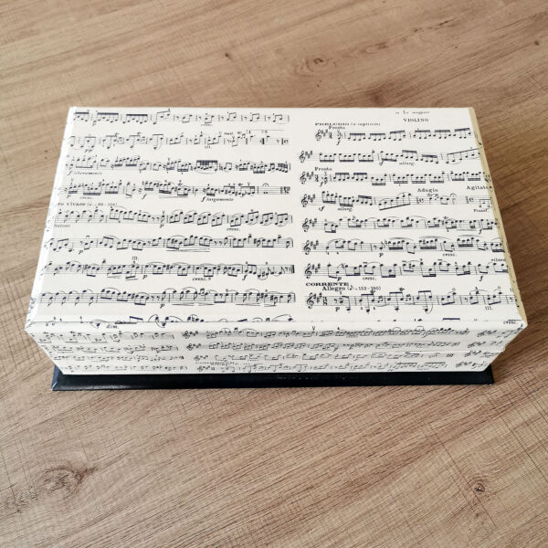 Boite à papier à lettres vintage ROSSI avec partitions musicales, papeterie italienne années 90