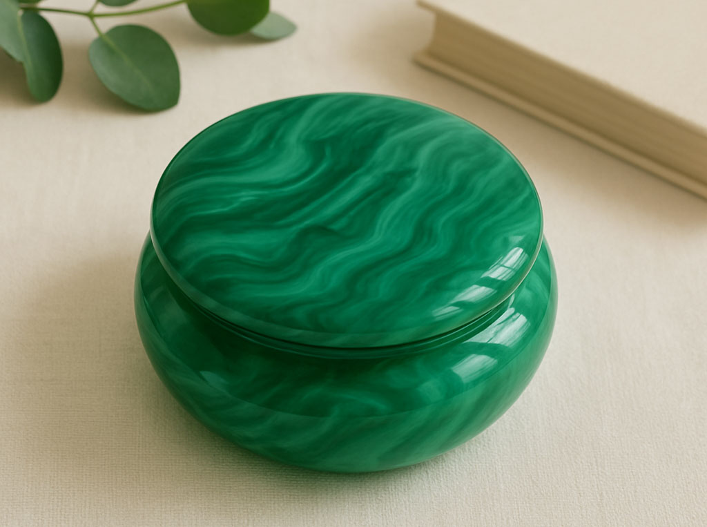 Verre de malachite : l’illusion précieuse