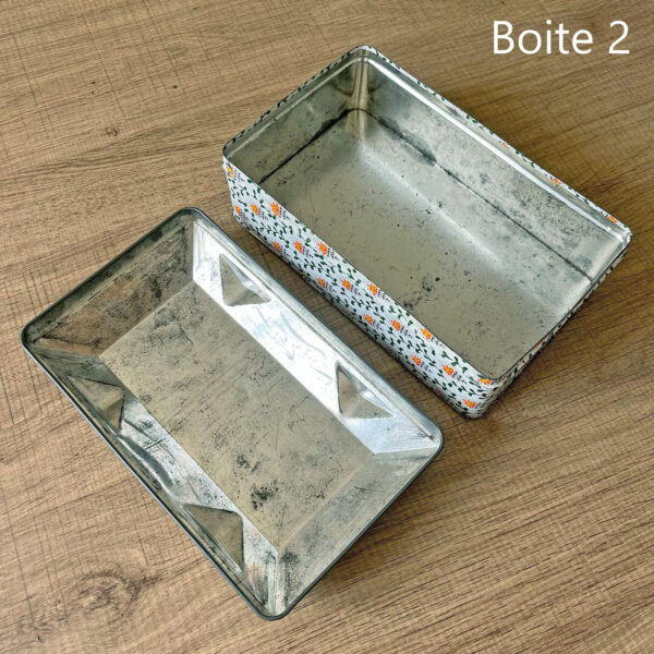 Lot de 2 boites en métal à motif fleuri (années 80-90) – Image 6