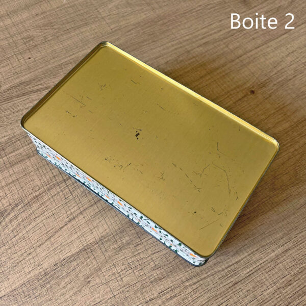 Lot de 2 boites en métal à motif fleuri (années 80-90) – Image 7