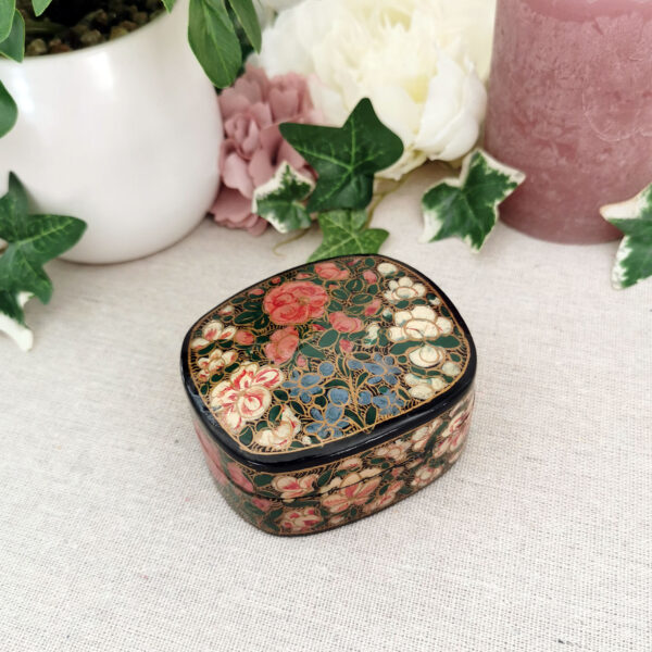 Boite en papier mâché laqué décorée à la main - Inde (Cachemire) ou Iran