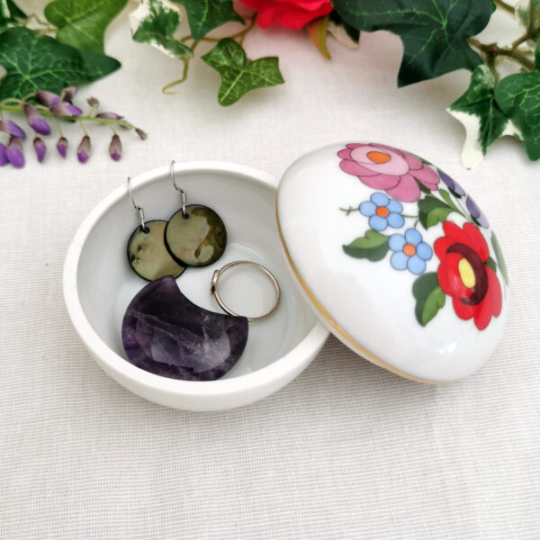 Boite ronde Kalocsa - Porcelaine peinte à la main - Hongrie – Image 3