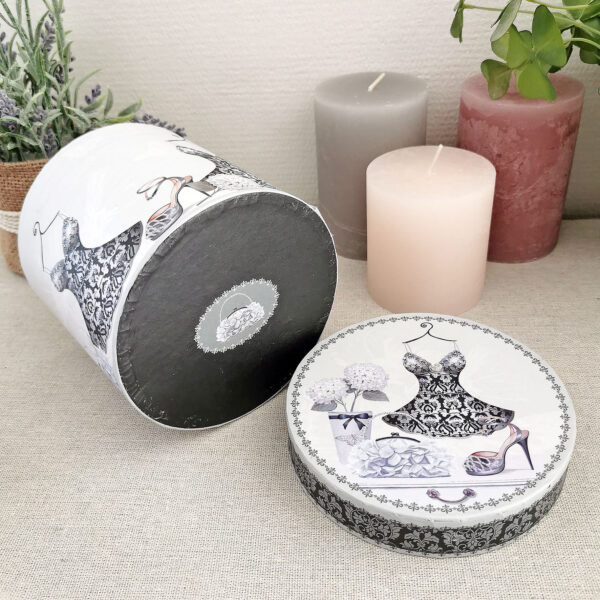Lot de 2 boites décoratives en carton – Fleurs et dentelle – Image 7