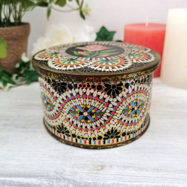 Petite boite ancienne à décor floral et coq - Hollande (années 50/60) – Image 2