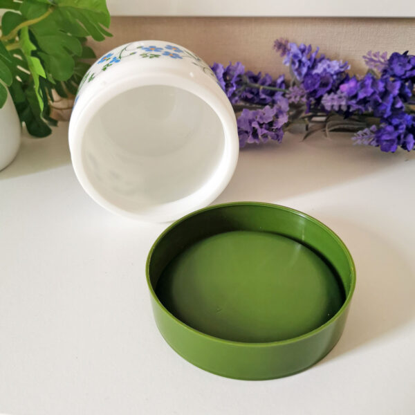 Boite vintage en opaline et couvercle en plastique vert – Italie (années 60/70) – Image 3