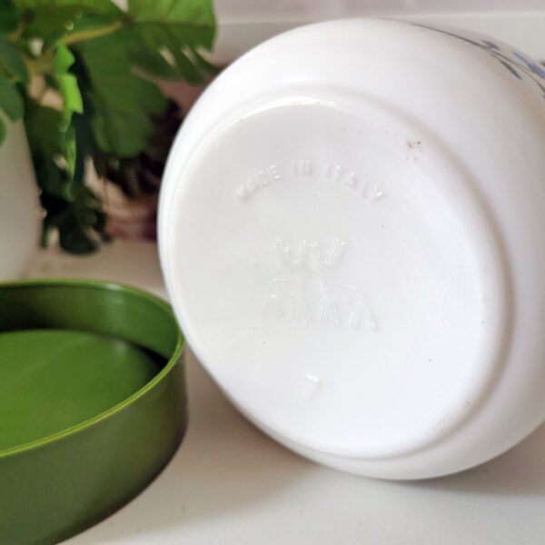 Boite vintage en opaline et couvercle en plastique vert – Italie (années 60/70) – Image 4