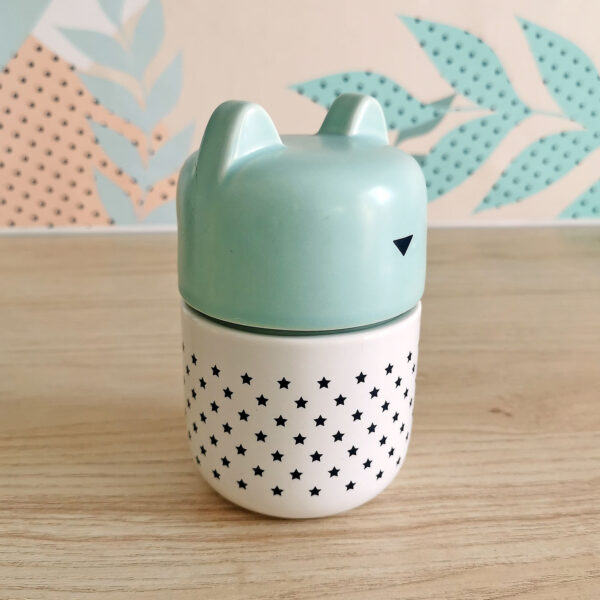 Boite alimentaire chat signée Bandjo – porcelaine & boite d’origine – Image 2
