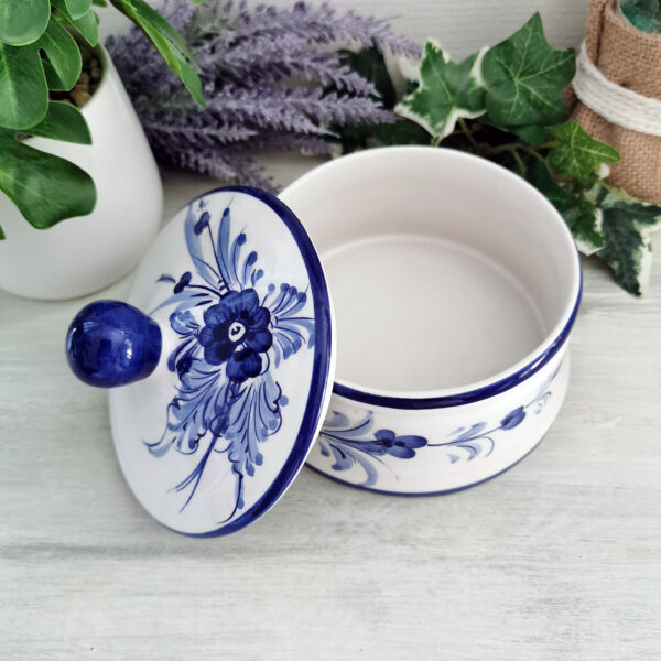 Pot rond en porcelaine décor bleu - Portugal – Image 3
