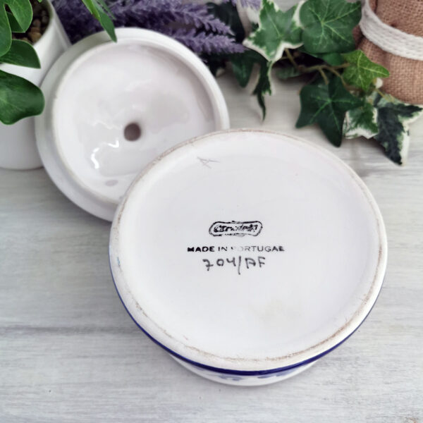 Pot rond en porcelaine décor bleu - Portugal – Image 4