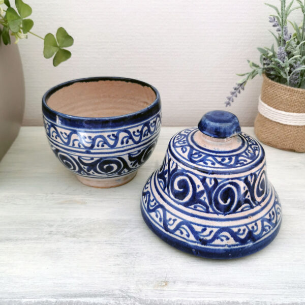Pot à couvercle en céramique – Artisanat marocain (années 80) – Image 2