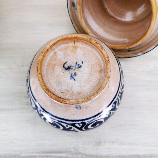 Pot à couvercle en céramique – Artisanat marocain (années 80) – Image 4