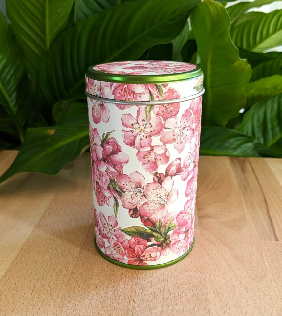 boîte à thé artisanale décor fleurs de pêcher – Les Boîtes du Luberon