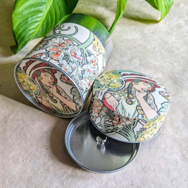 Boite à thé/infusion, modèle « Fleurs jaunes » – Image 3