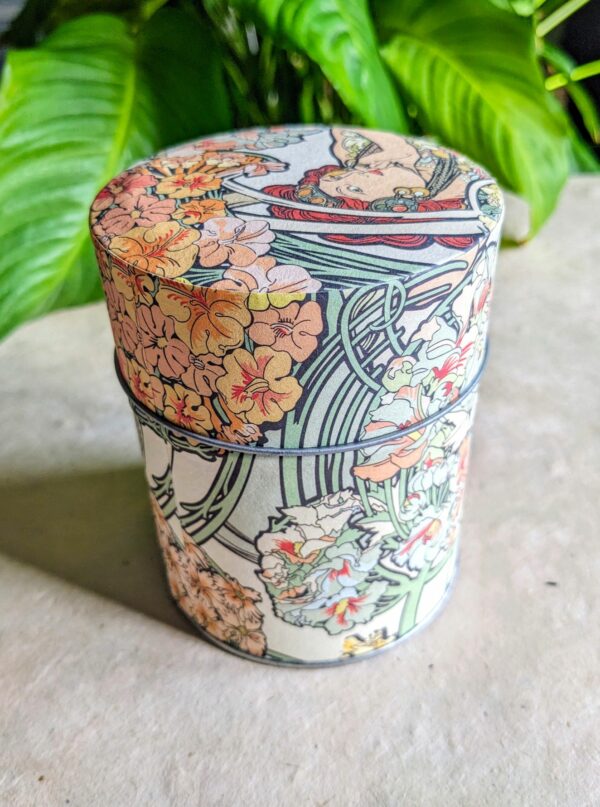 Boite à thé/infusion, modèle "Fleurs oranges" – Image 2