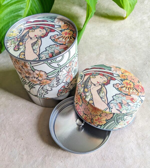 Boite à thé/infusion, modèle "Fleurs oranges" – Image 3