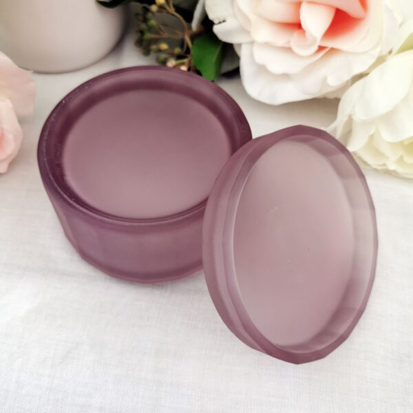 Boite en verre de sucre mauve givré – Nancy (années 60) – Image 4