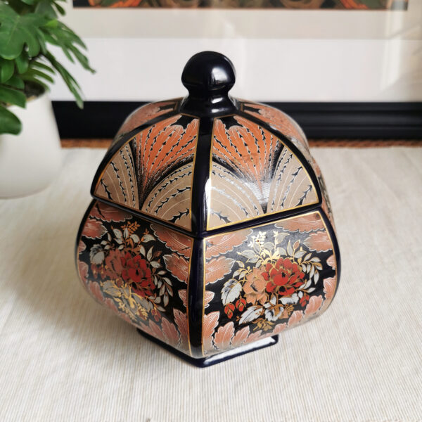 Boite italienne à décor floral - esprit oriental (années 70/80) – Image 2