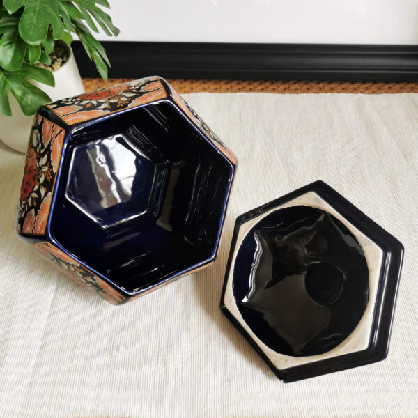 Boite italienne à décor floral - esprit oriental (années 70/80) – Image 3