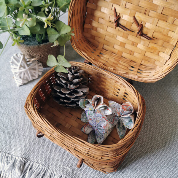 Petit panier vintage en osier tressé – Années 80 – Image 4
