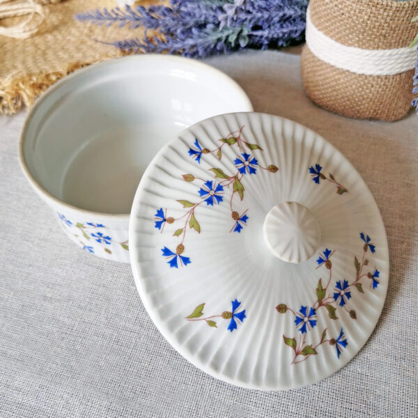 Boite en porcelaine à feu Apilco, décor aux barbeaux - France (années 50/65) – Image 2