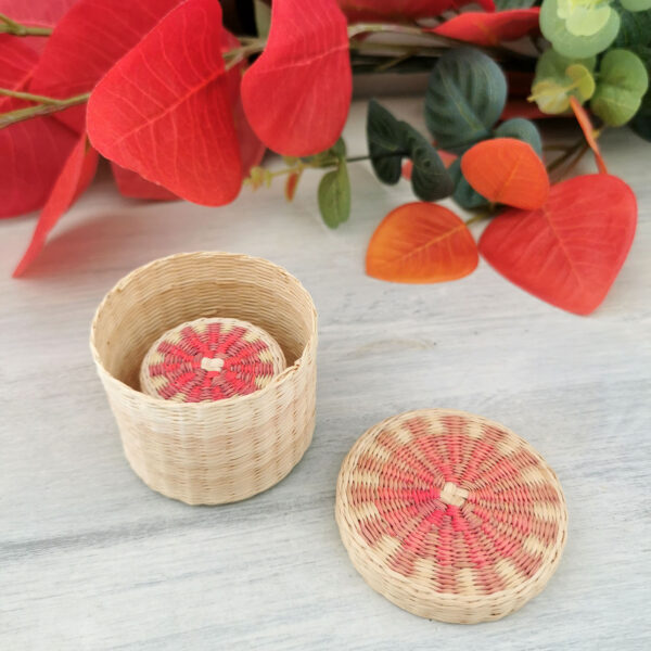 Lot de 2 mini boites en fibres tressées – boites décoratives pour petits trésors – Image 2