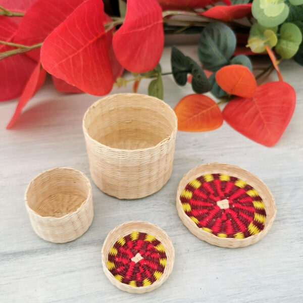 Lot de 2 mini boites en fibres tressées – boites décoratives pour petits trésors – Image 4