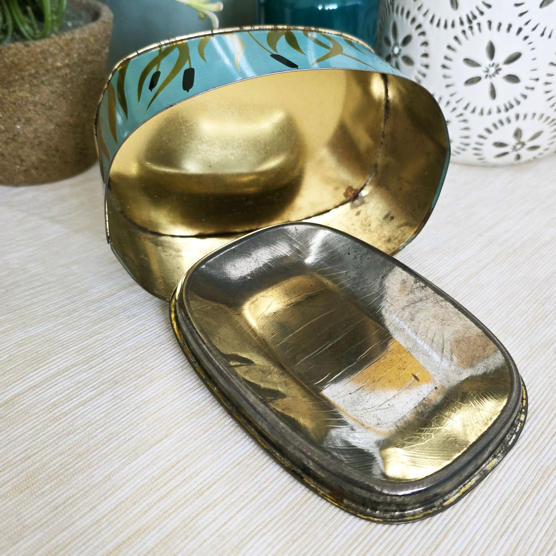 Boite ancienne en métal décorée de canards sauvages (années 50/60) – Image 5