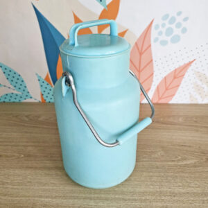 Boîte à lait vintage en plastique bleu glacier AMI, 2L, années 60-70