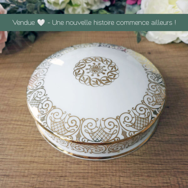 Boite en porcelaine fine de Limoges – M&S (Berry, années 1960–1970)