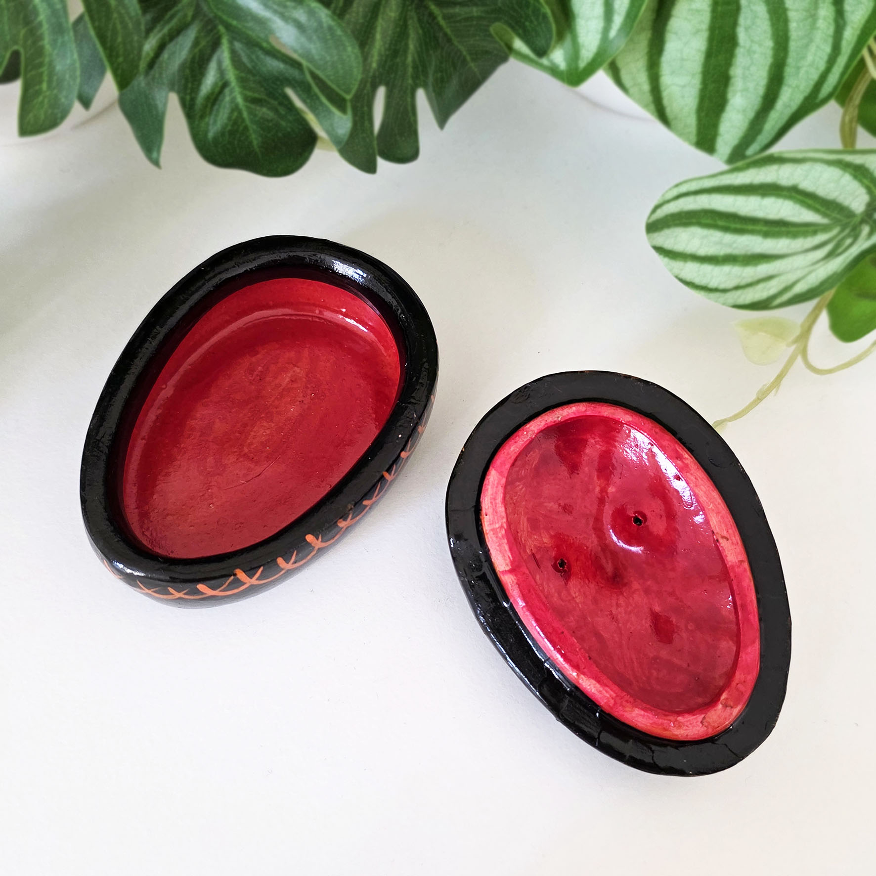 Boite chouette vintage en céramique peinte à la main (années 70–90) – Image 4