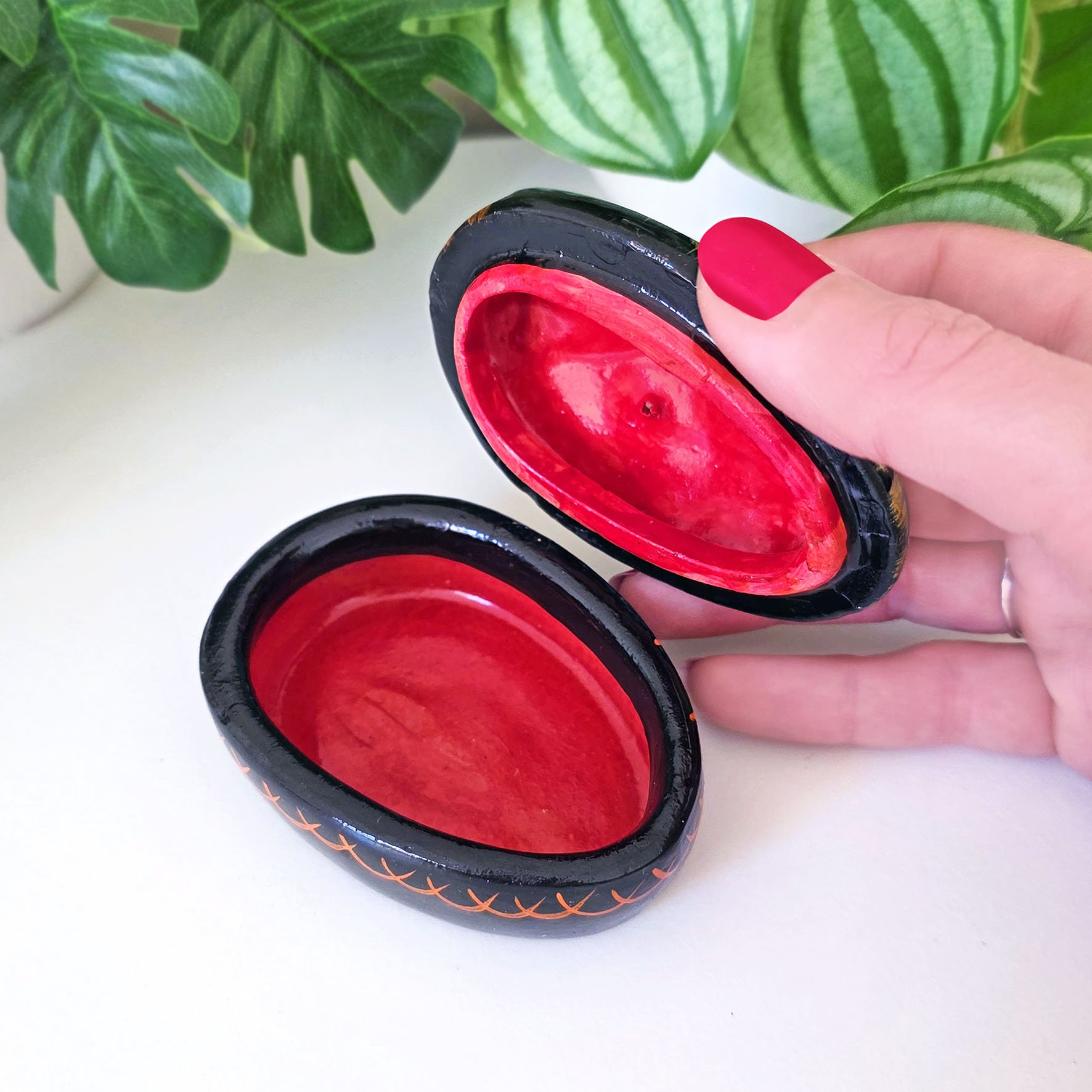 Boite chouette vintage en céramique peinte à la main (années 70–90) – Image 5